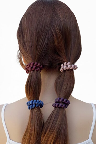 CAŞ DEKORASYON Set de 4 agrafe elastice în spirală de culori mixte