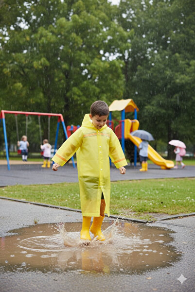 İMEXTECH Unisex Παιδικό κίτρινο αδιάβροχο αδιάβροχο