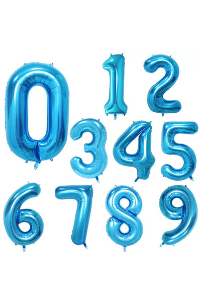 Generic 40 Inch Blue Digit Helium Foil Birthday Party Balloons Number 0-9