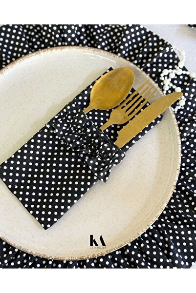 KaiAtelier 1 ΤΕΜ. Θήκη για πιρούνια, κουτάλια και μαχαίρια με λινό πουά Dotti...