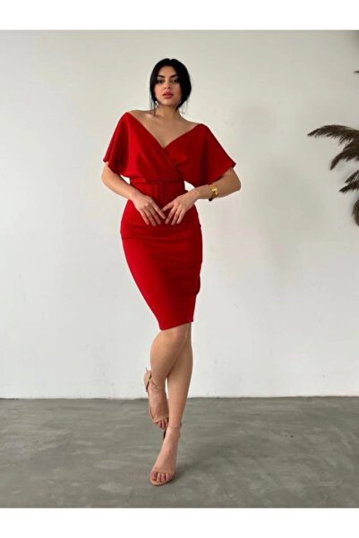 ahanora فستان بحزام من القماش للغوص (لون)