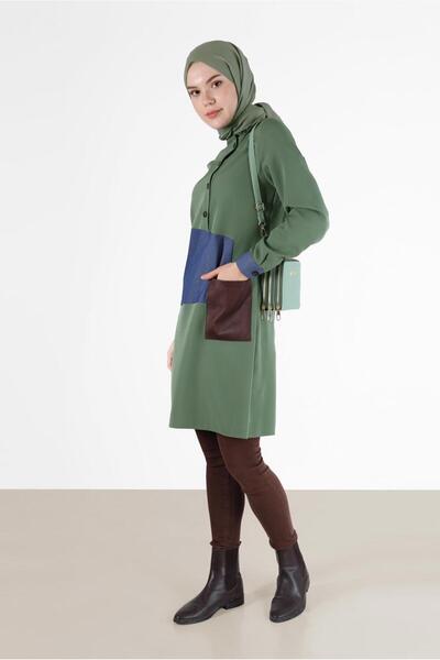 Alvina GEOMETRIC PATTERNED DETAILED BUTTON TUNIC 42306