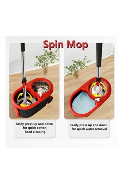 Generic All-in-One Mop and Bucket Set (Includes 2 Mop Heads)