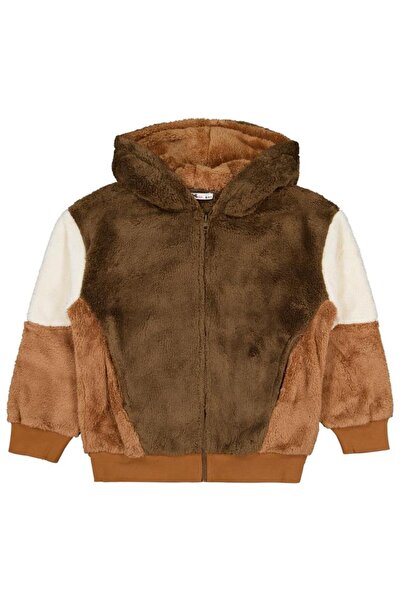 Civil Girls Colorful Sleeves 10-13 Years Old Cardigan - Brown 11-12 Years Old