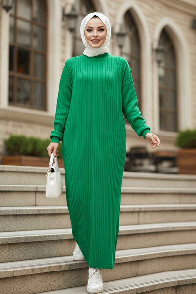 Neva Style Πράσινο Μαντίλι Πλεκτό Φόρεμα 20161Y