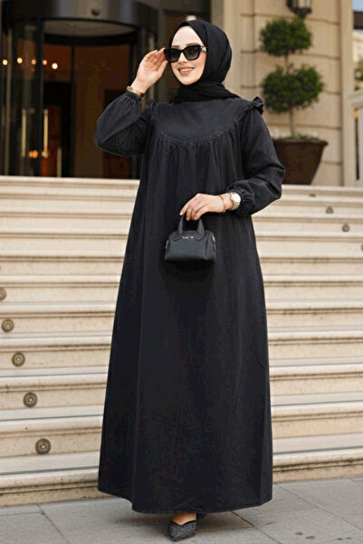 Neva Style Rochie Hijab Antracit - Denim 19140ANT