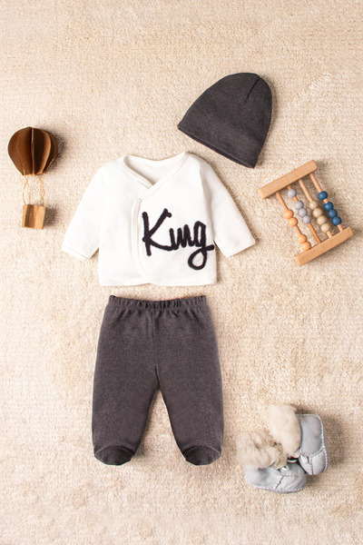 Miniworld Baby Boy Gray King 3-Piece Hospital Release