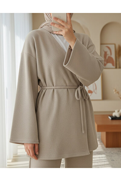 Modamorfo Cross-Tied Thessaloniki Kimono Set - Beige