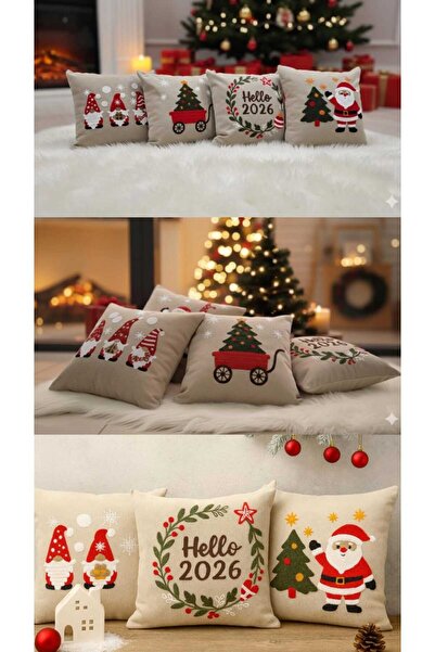 Go Veform 45x45 cm Husă de pernă cu tematică de Anul Nou din țesătură groasă ...