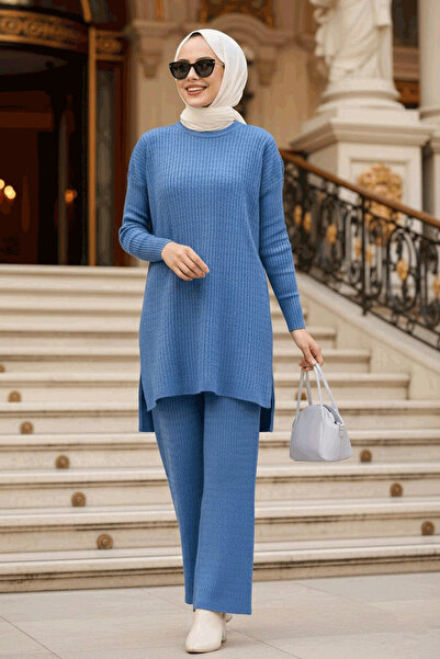 Neva Style Саксовий синій комплект з трикотажу для мусульманок 33450SX