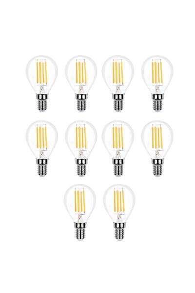 ORBUS PC45 10LU 4W LED Filament Ampul E14 – 400 Lümen Sarı Işık, Şeffaf Cam Vintage
