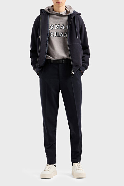 Armani Exchange Ανδρικό πουλόβερ με κουκούλα - Μίγμα βαμβακιού και μαλλί, κανονική εφαρμογή ΠΟΥΛΟΒΕΡ 6DZM2Y ZM4NZ 17AC