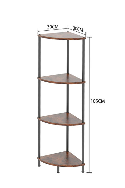 Generic Leon Home four-tier corner shelf with metal frame for storage and display in living rooms and bedrooms
