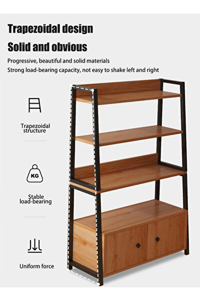 Generic Leon Home five-tier bookshelf with metal frame and door, 60 x 30 x 150 cm for storage and display