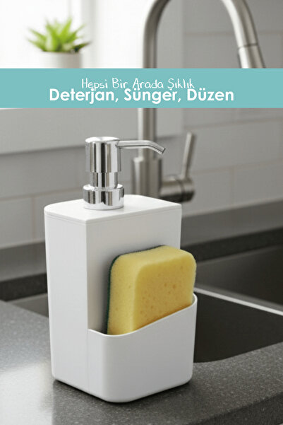 DUO LİNE HAUSEHOLD UTENSİLS Sünger Hazneli Smart Sıvı Sabunluk ve Deterjanlık...
