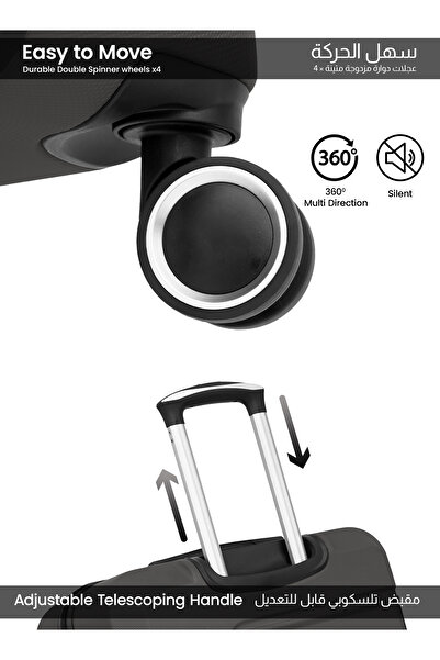 PARAJOHN UrbanShield 2-piece Luggage Set Abs Hard Shell Check-in Trolley Bag With 360° Spinner Wheels & Lock