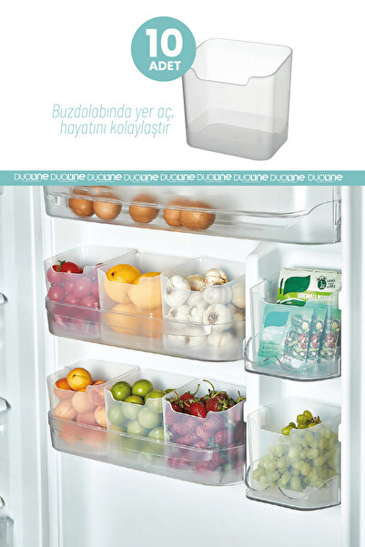 DUO LİNE HAUSEHOLD UTENSİLS 10 Adet Buzdolabı Kapak Içi Düzenleyici Organizer...