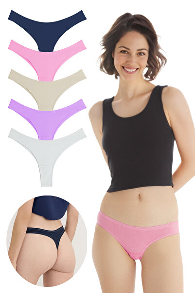 Yohannes Club YohannesClub, femei, chiloți din bumbac basic tanga, pachet de 5, extra moi
