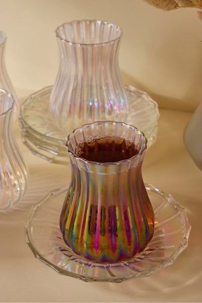 Perotti Harmancık Luster 12 Piece Glass Tea Set 170 ml