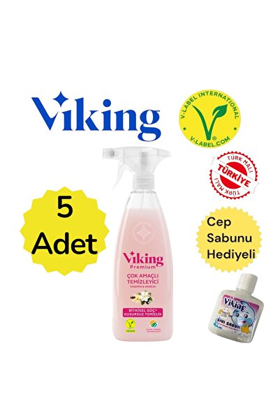 Viking 750 Ml * 5 Adet Vegan Premium Çok Amaçlı Temizleyici – Yasemin & Vanil...