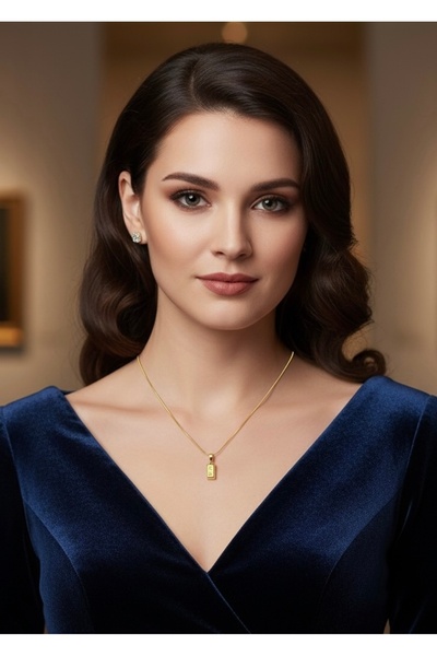 MODAMİRA AKSESUAR Külçe Gr Altın Modeli Çelik Kolye