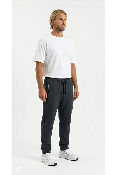 Cottonland Men's Modena Classic Regular Waist Spring Cotton Tracksuit Bottom Petrol Gray