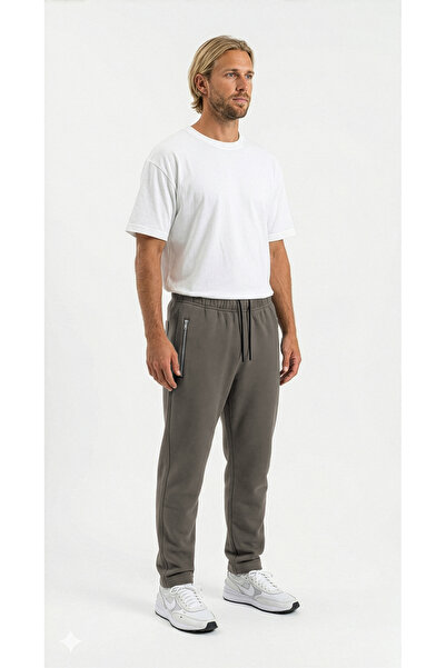 Cottonland Men's Modena Classic Regular Waist Spring Cotton Sweatpants Bottom Light Khaki