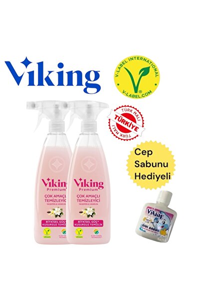 Viking Premium Çok Amaçlı Temizleyici Yasemin Vanilya 750 Ml X 2 Adet + Cep S...