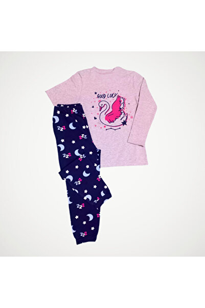 Newteam Set de pijamale pentru fete cu mâneci lungi cu model și pantaloni 4101