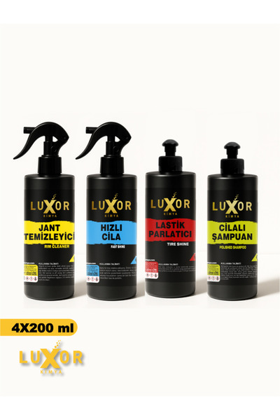 Luxor Kimya 200ML 4'lü Oto Bakım Seti Oto Yıkama Seti
