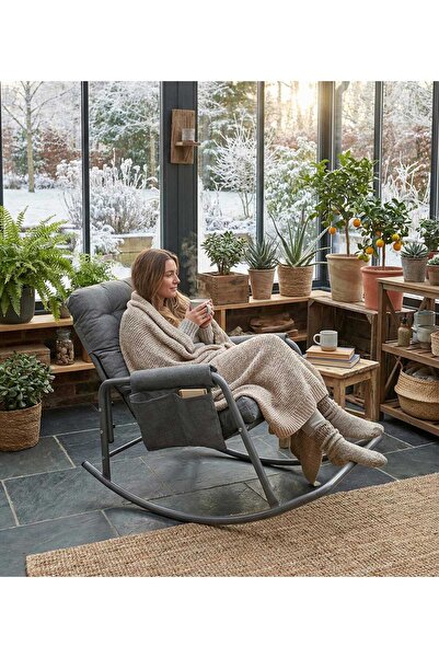 Yekta Home Roket Sallanan Sandalye, Minderli Dinlenme Koltuğu Sallanır Koltuk...