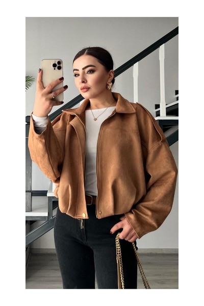 My Blog جاكيت كلارا من جلد الغزال البيج - 2929