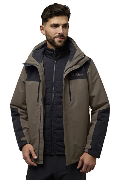 Jack Wolfskin Jasper 3in1 Jkt m Men's Outdoor Jacket A61858-5719 Brown