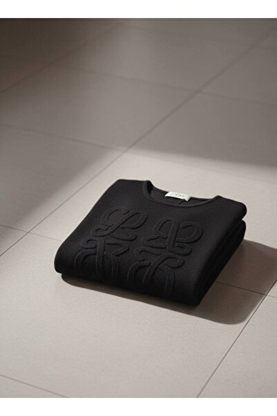 YusGos Women's Crew Neck Steel Mesh Pattern Embroidered High Quality Knitwear Crop Sweater