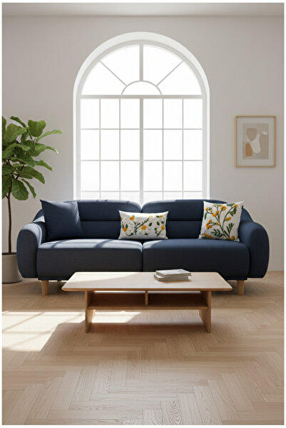 Rolivs Stella Üçlü Koltuk Gürgen Ağacı Ayak - Kadife