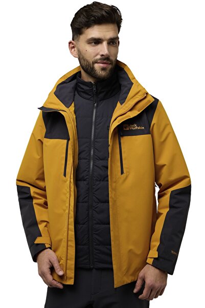 Jack Wolfskin جاستر 3 في 1 جاكيت رجالي للأنشطة الخارجية A61858-M0043 أصفر