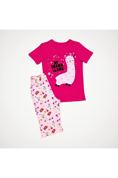 Newteam Детски комплект пижама с къси ръкави и капри панталони с мотиви за мо...