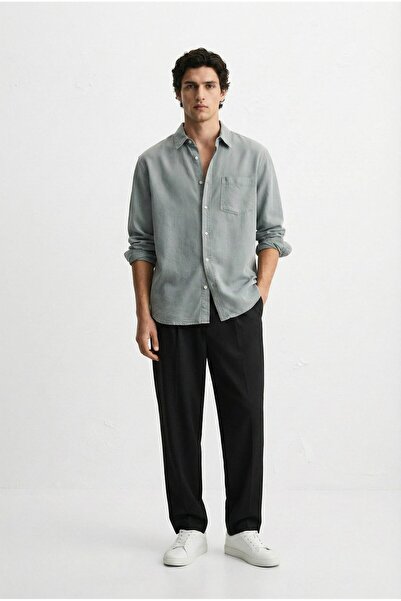 ablukaonline Men's Oversized Washable Shirt Gray