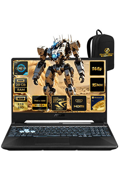 ASUS TUFGamingF16 IntelCore5 210H 20GB RAM 2 TB SSD RTX3050 6 GB WİN11PRO 16"...