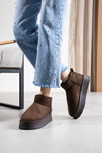 DUXAL SHOES Mini Suede Sheepskin Thick Sole Women's Boots