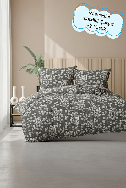 Arte Cotone مجموعة فاخرة |   طقم غطاء لحاف مع ملاءة مطاطية |   شخصان