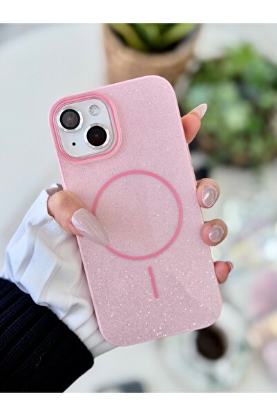 Go Aksesuar Iphone 15 - 14 -13 Uyumlu Glitter MAGSAFE Özellikli Darbe Önleyici Koruyucu Kılıf