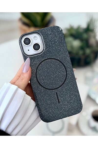 Go Aksesuar Iphone 15 - 14 -13 Uyumlu Glitter MAGSAFE Özellikli Darbe Önleyici Koruyucu Kılıf