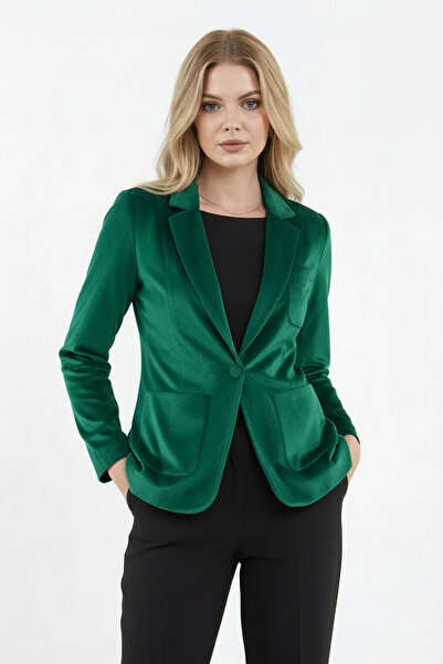 Volanlı Kadife Ceket