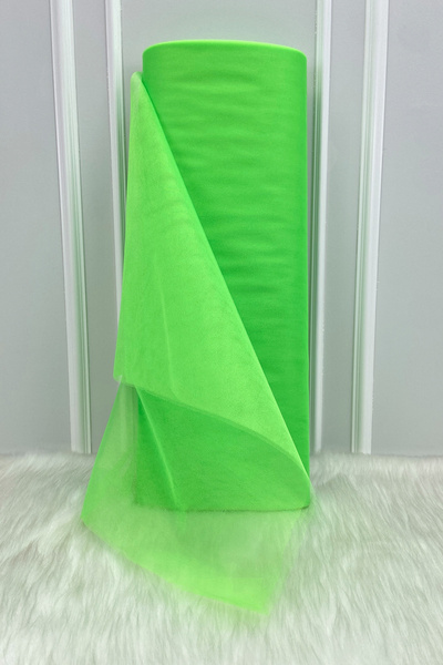 ZEYMERADE Fosforlu Neon Yeşil Süsleme Tülü, Bohça Çeyiz Gelin Damat Nişan Nik...