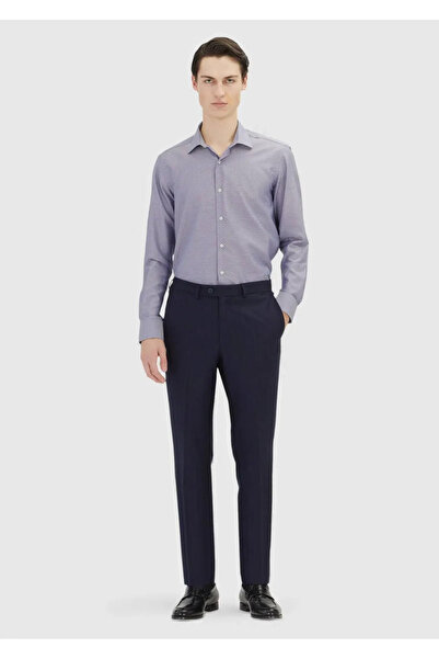 Ramsey Navy Blue Regular Fit Woven Classic 100% Cotton Shirt