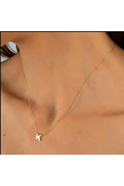 naaksesuar Harf Kolye Çelik Gold Renkli