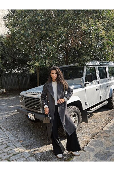 rengamoda Women's epaulet waist belted lined stamp coat