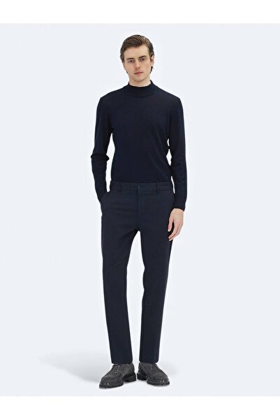 Kip Navy Blue Woven Jogging Fit Casual Παντελόνι