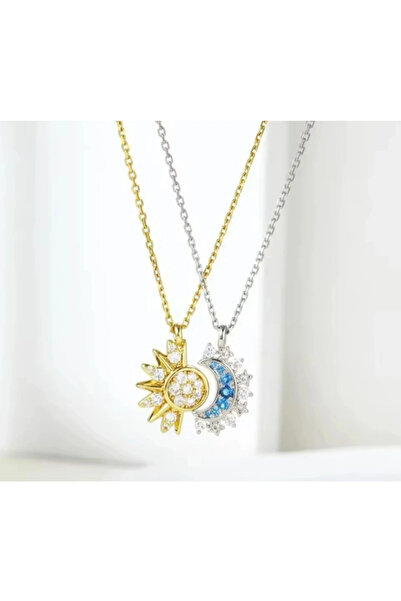naaksesuar Çelik Güneş ve Ay Best Friend & Aşk Kolyesi 2'li Set